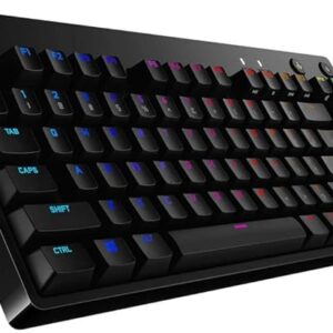 Teclado Mecânico Gamer Logitech G PRO com Layout US, RGB LIGHTSYNC, Design TKL, Cabo Destacável e Switch Exclusivo GX Blue Clicky